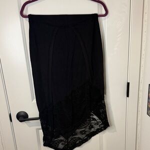 Elegant Black Asymmetrical Lace Skirt